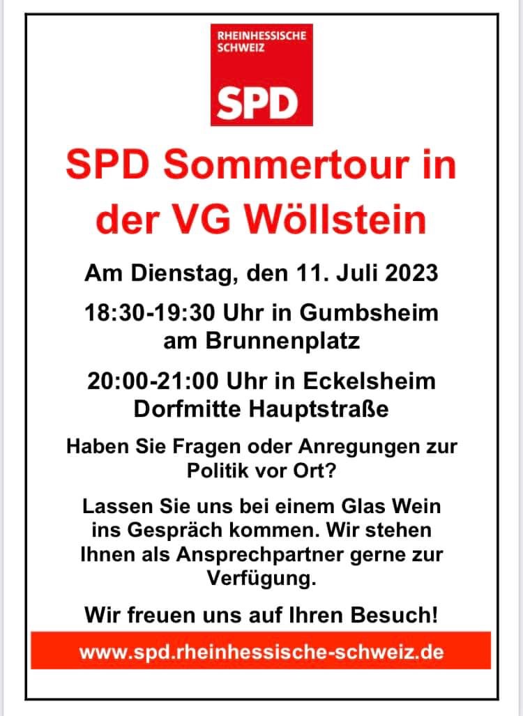 Read more about the article SPD Sommertour in der VG Wöllstein (Gumbsheim und Eckelsheim)