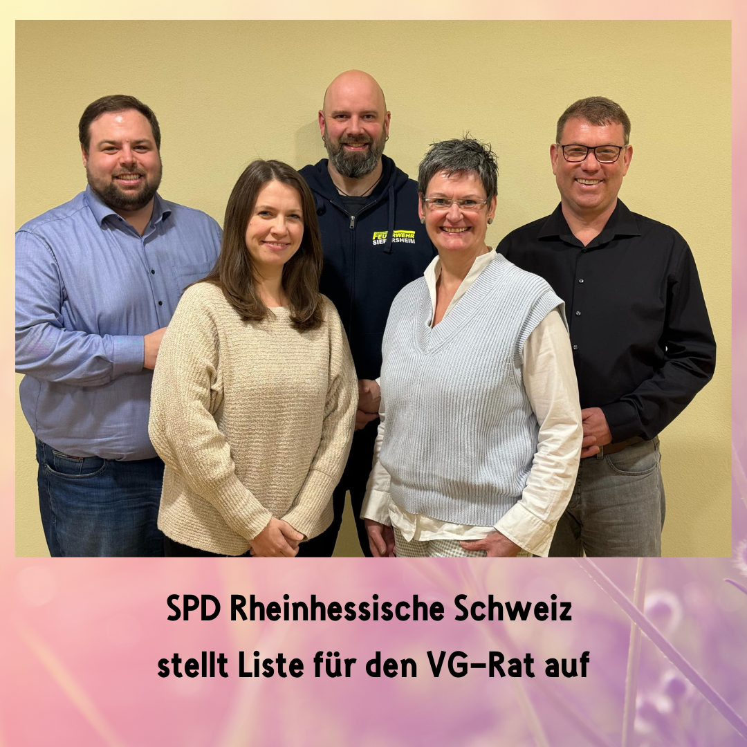 Read more about the article SPD Rheinhessische Schweiz stellt Liste für den VG-Rat auf