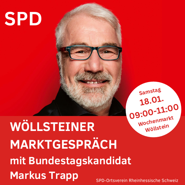 Wöllsteiner Marktgespräch mit Bundestagskandidat Markus Trapp